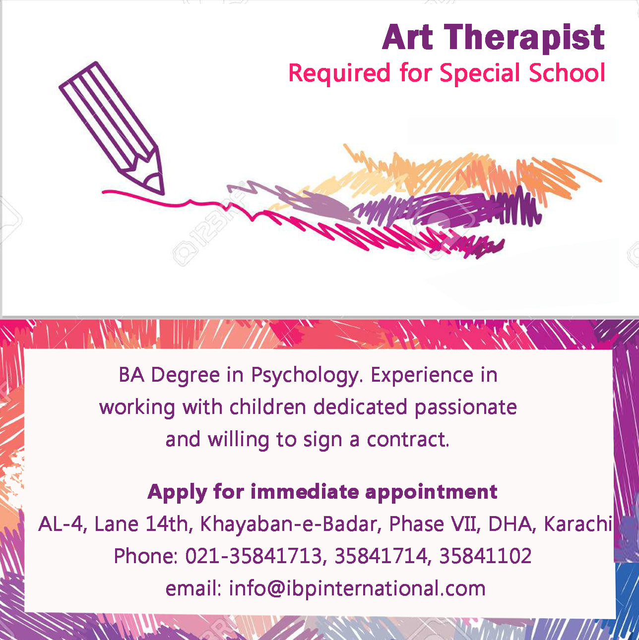 Art Therapist Required for Special School